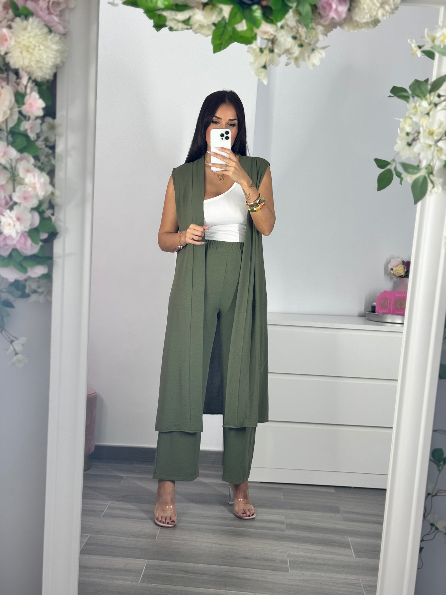 Conjunto chaleco largo
