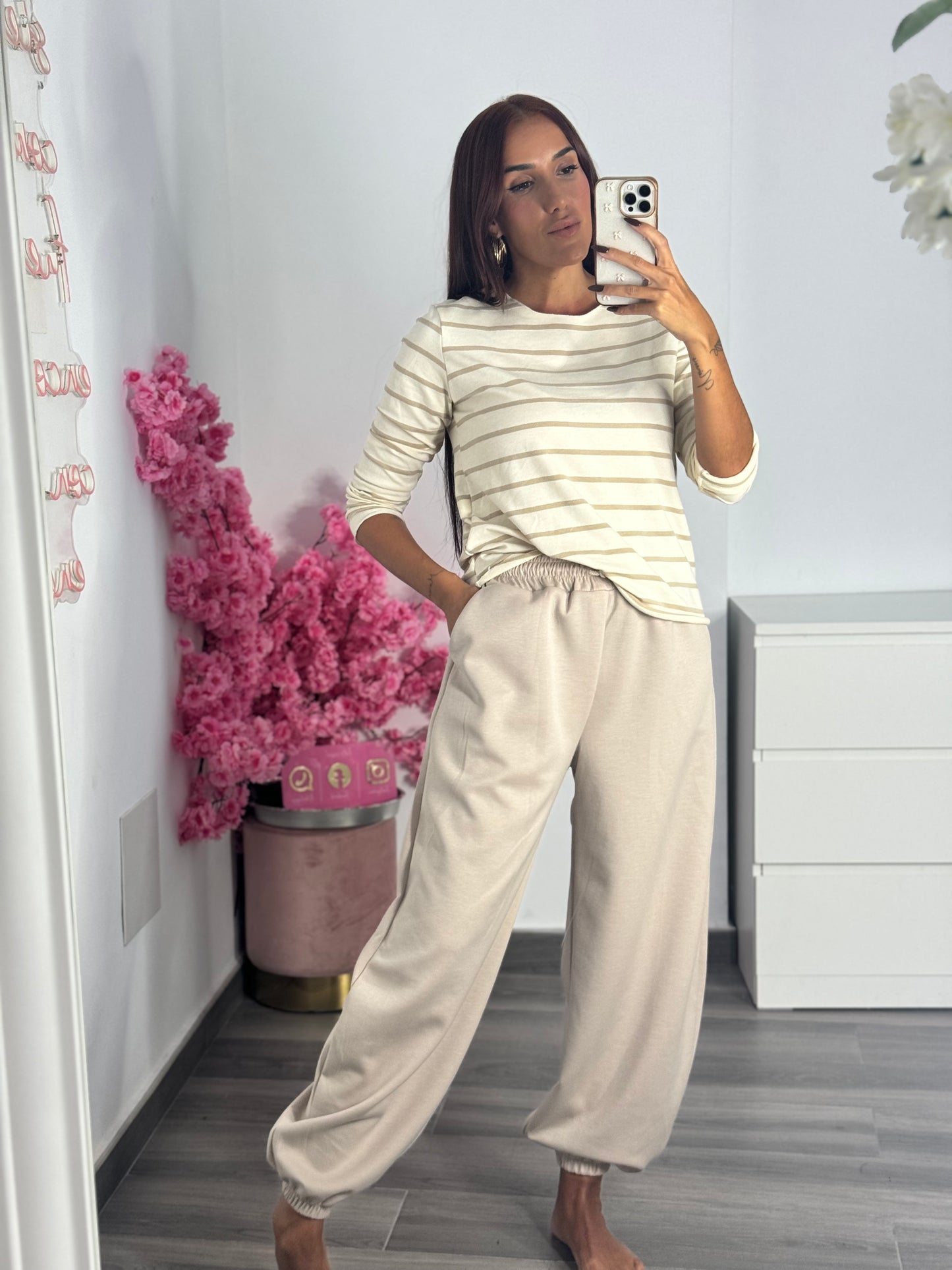 Camisetas rayas beige