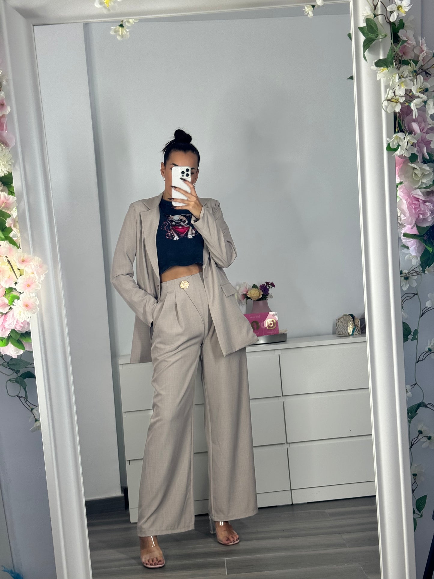 Traje chaqueta taupe