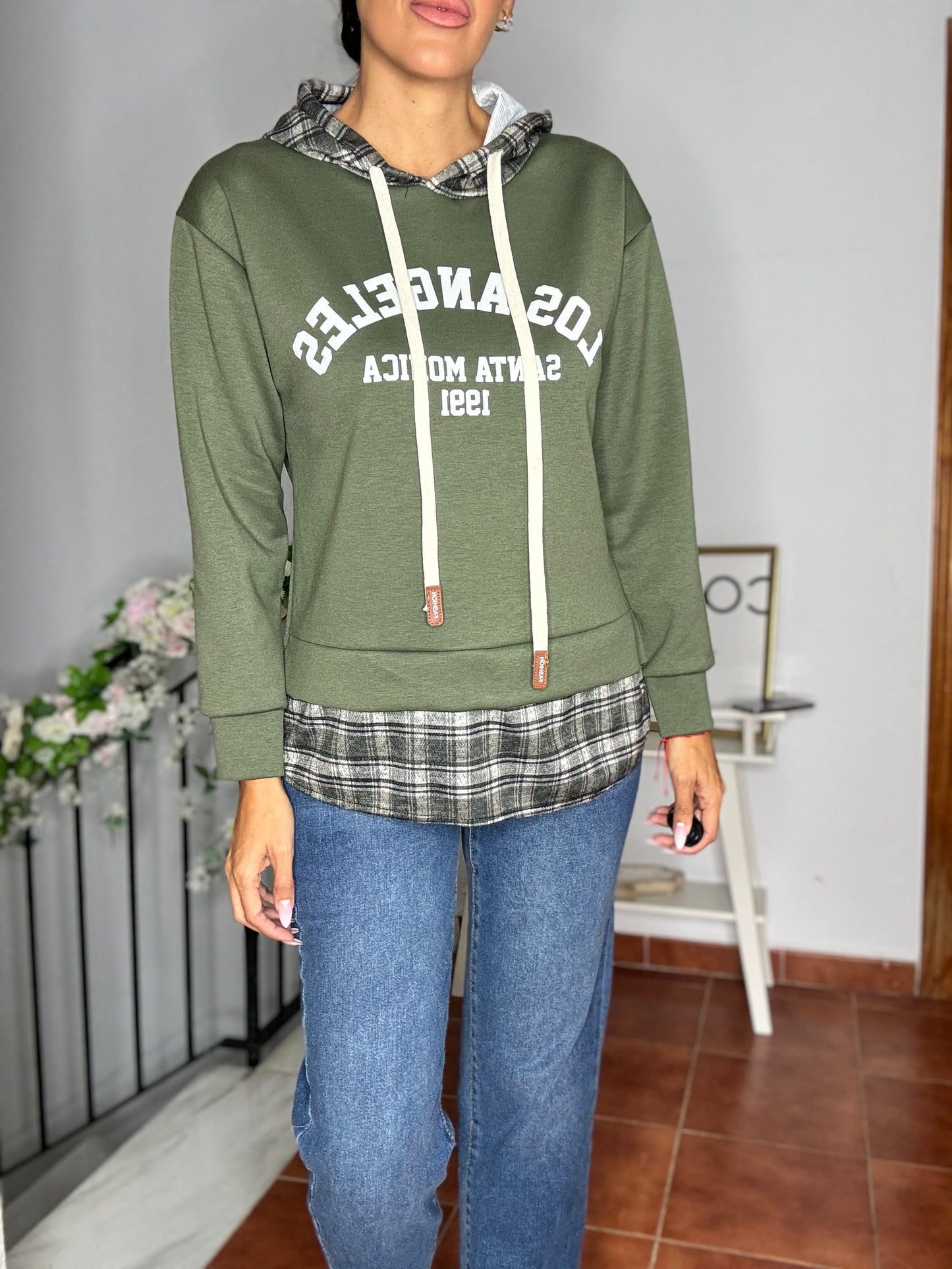 Sudadera los angeles cuadro