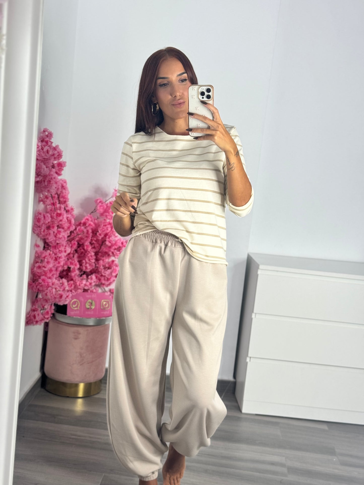 Camisetas rayas beige