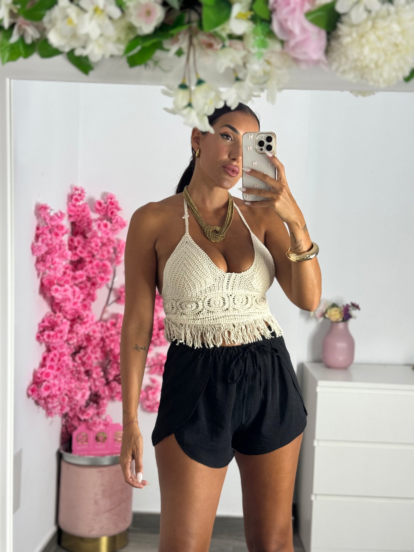 Top crochet flecos