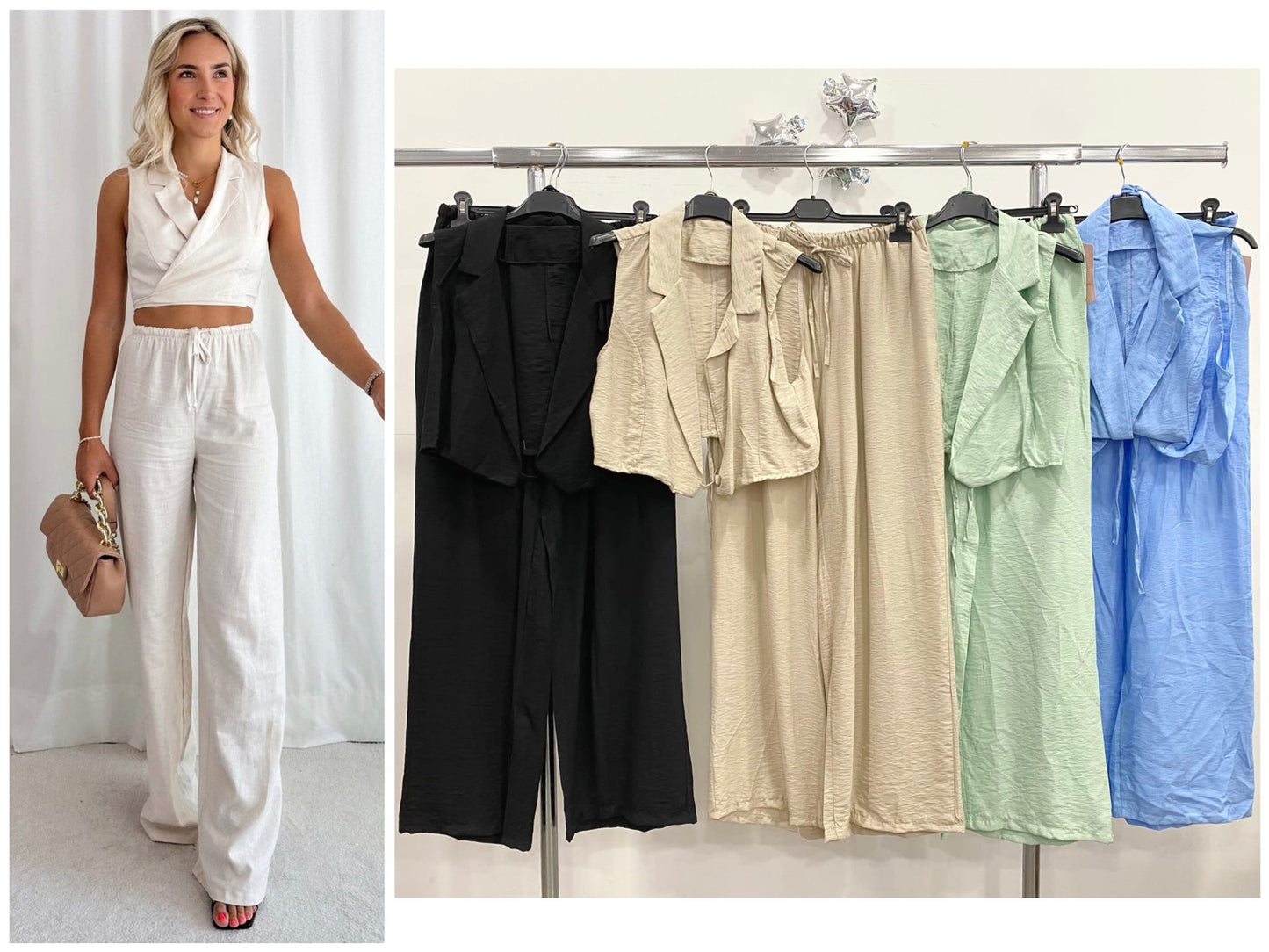Conjunto chaleco cruzado