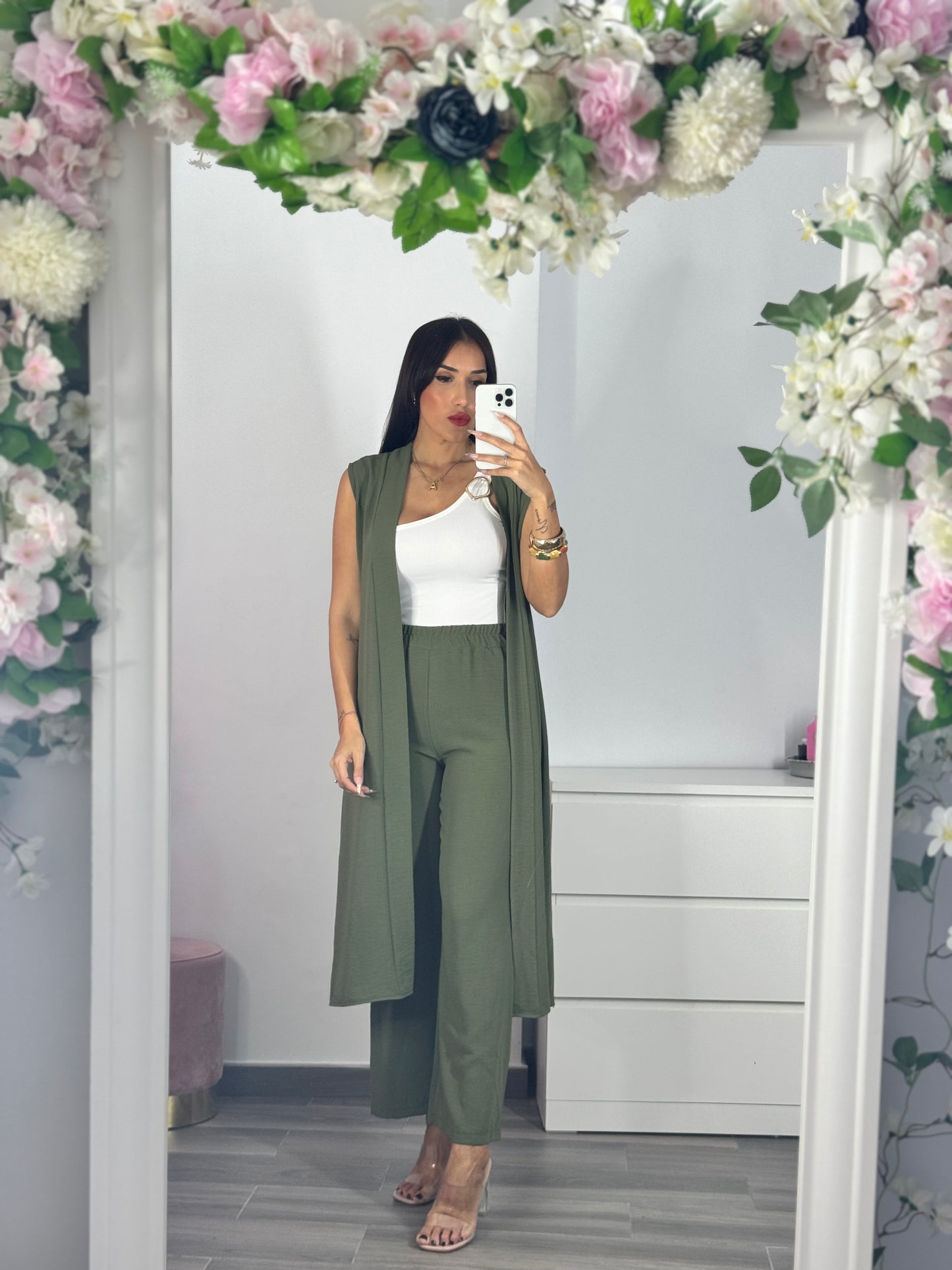 Conjunto chaleco largo