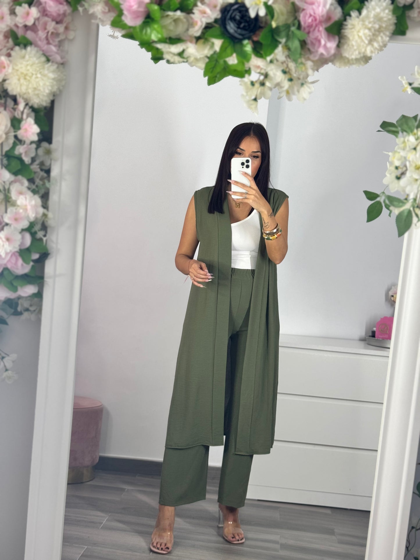 Conjunto chaleco largo
