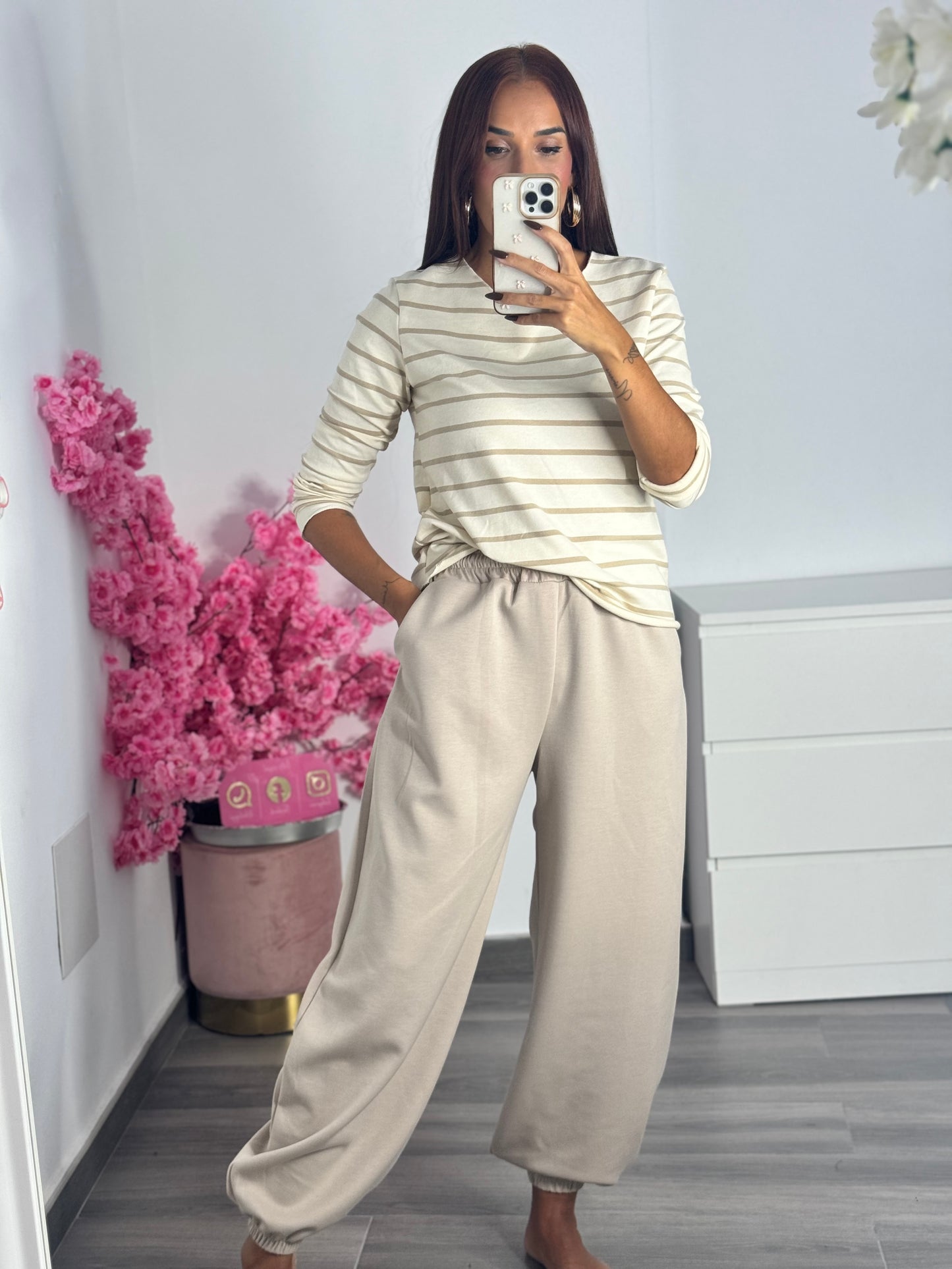 Camisetas rayas beige