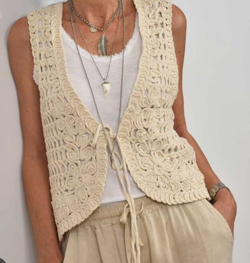 Chaleco crochet anudado