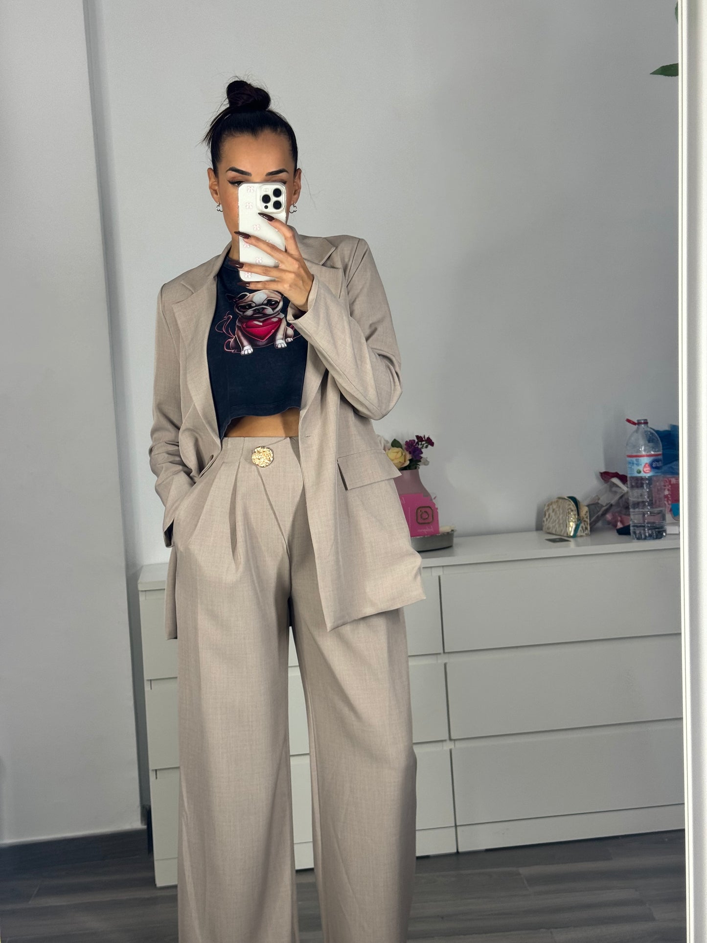 Traje chaqueta taupe