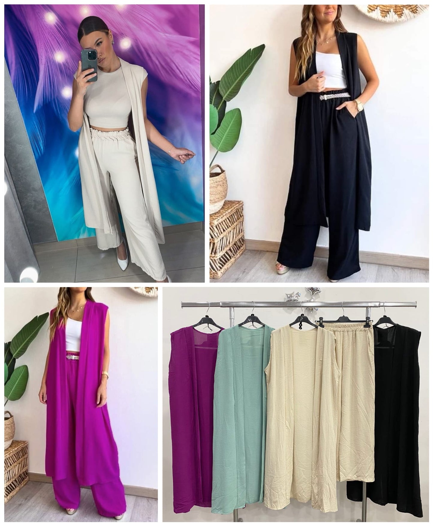 Conjunto chaleco largo