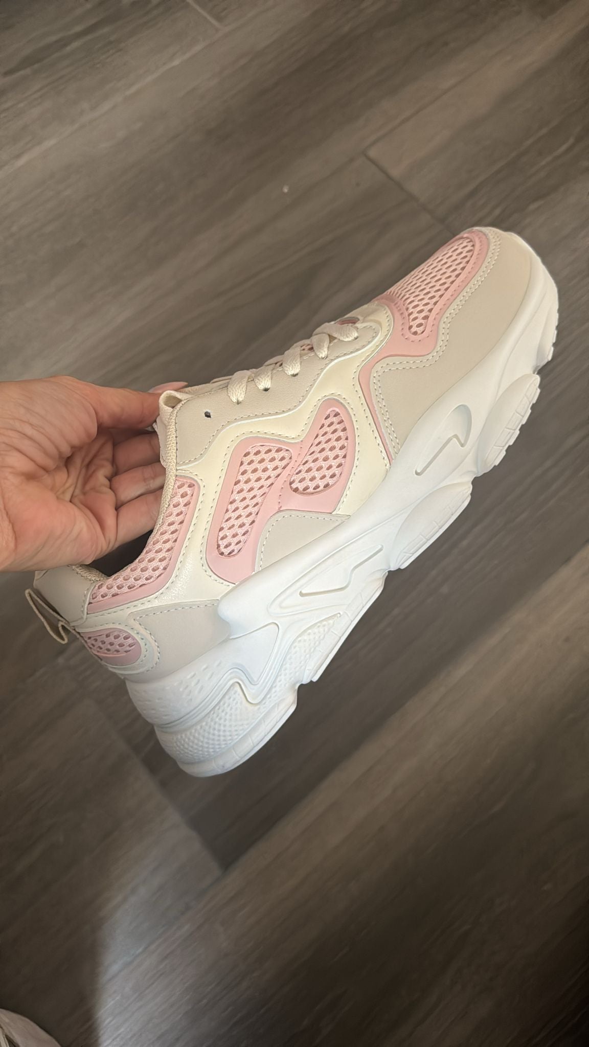 Zapatilla blanca/rosa