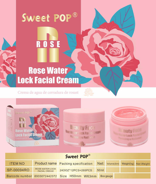 Crema facial con agua de rosas