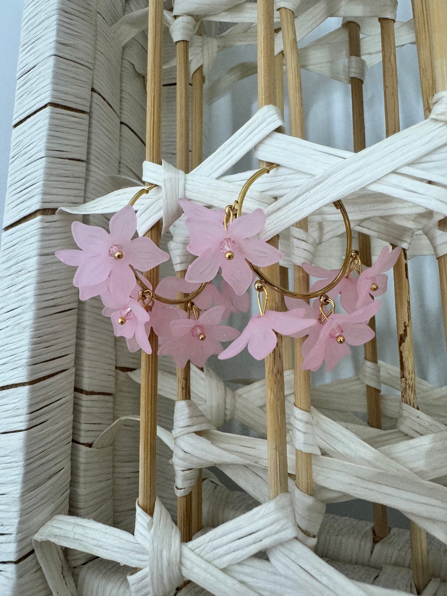 Pendientes aro rosa