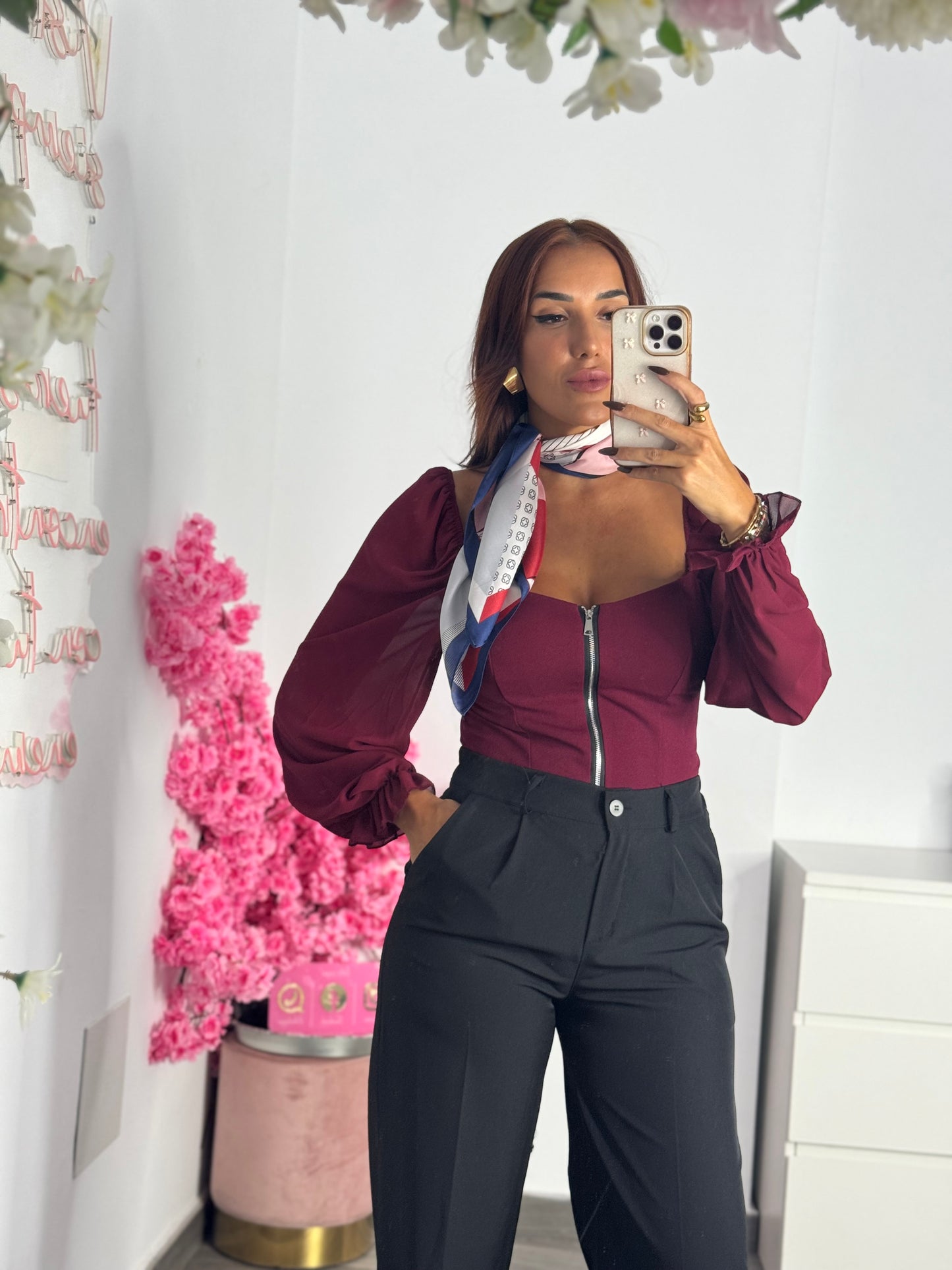 Top blusa cremallera