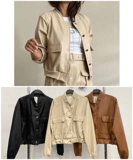Bomber cuero