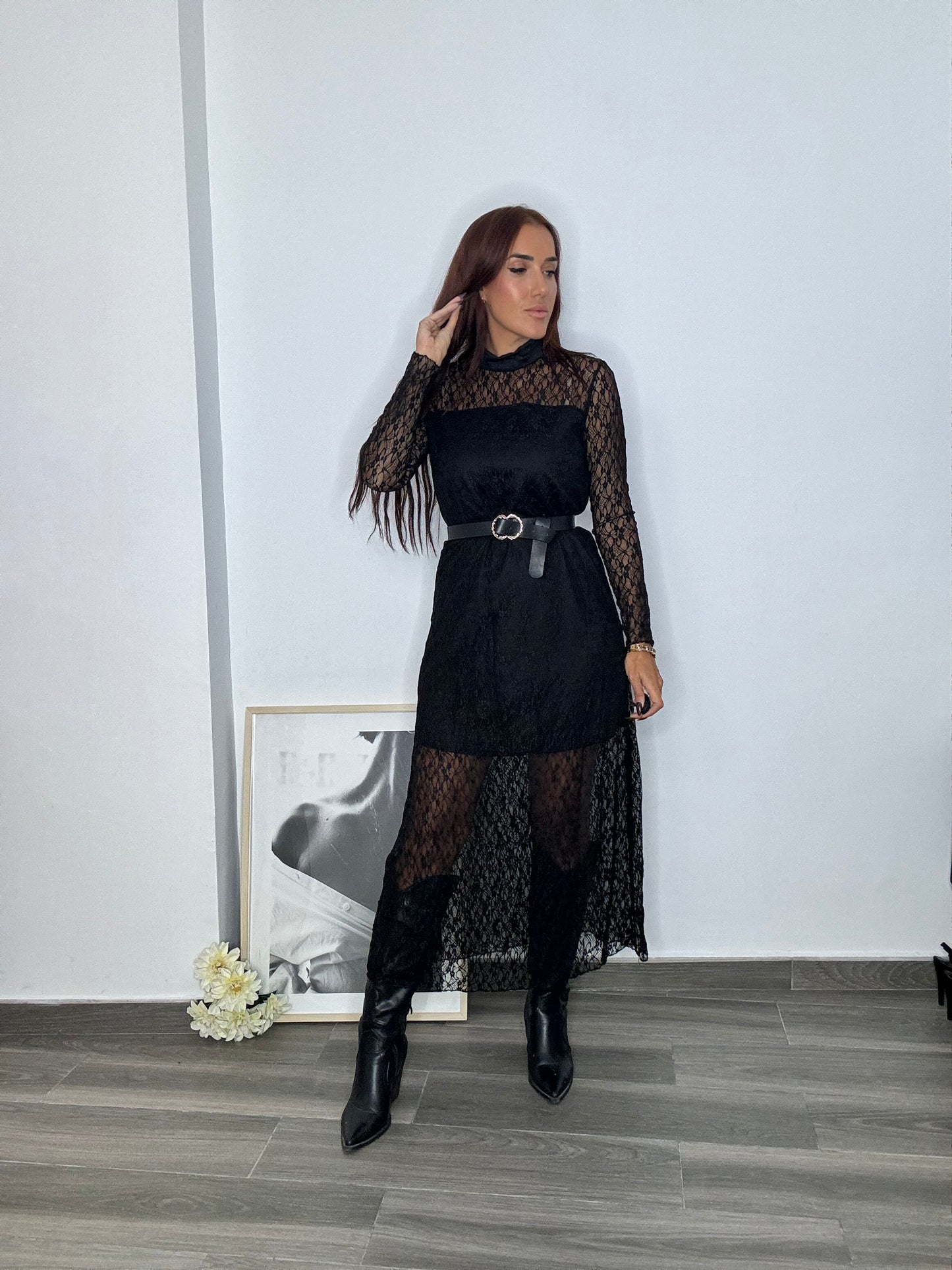 Vestido encaje larga