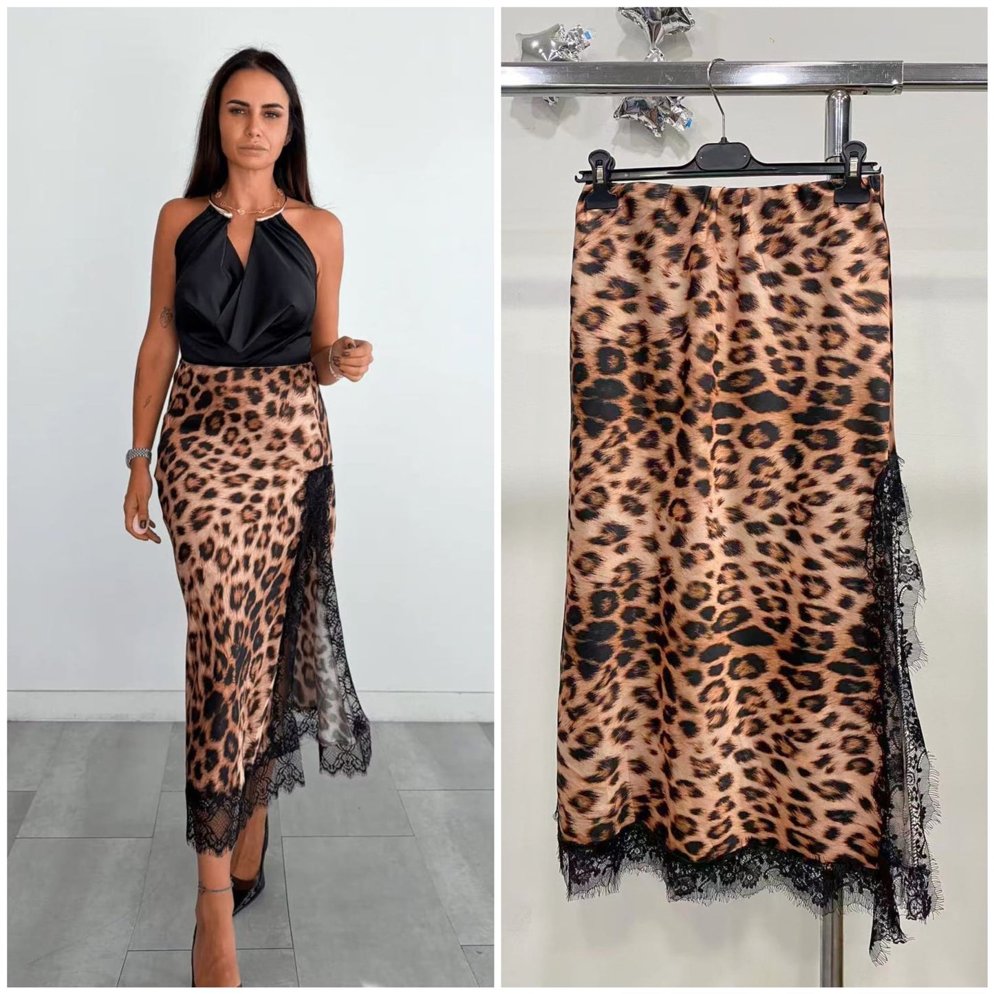 Falda leopardo claro