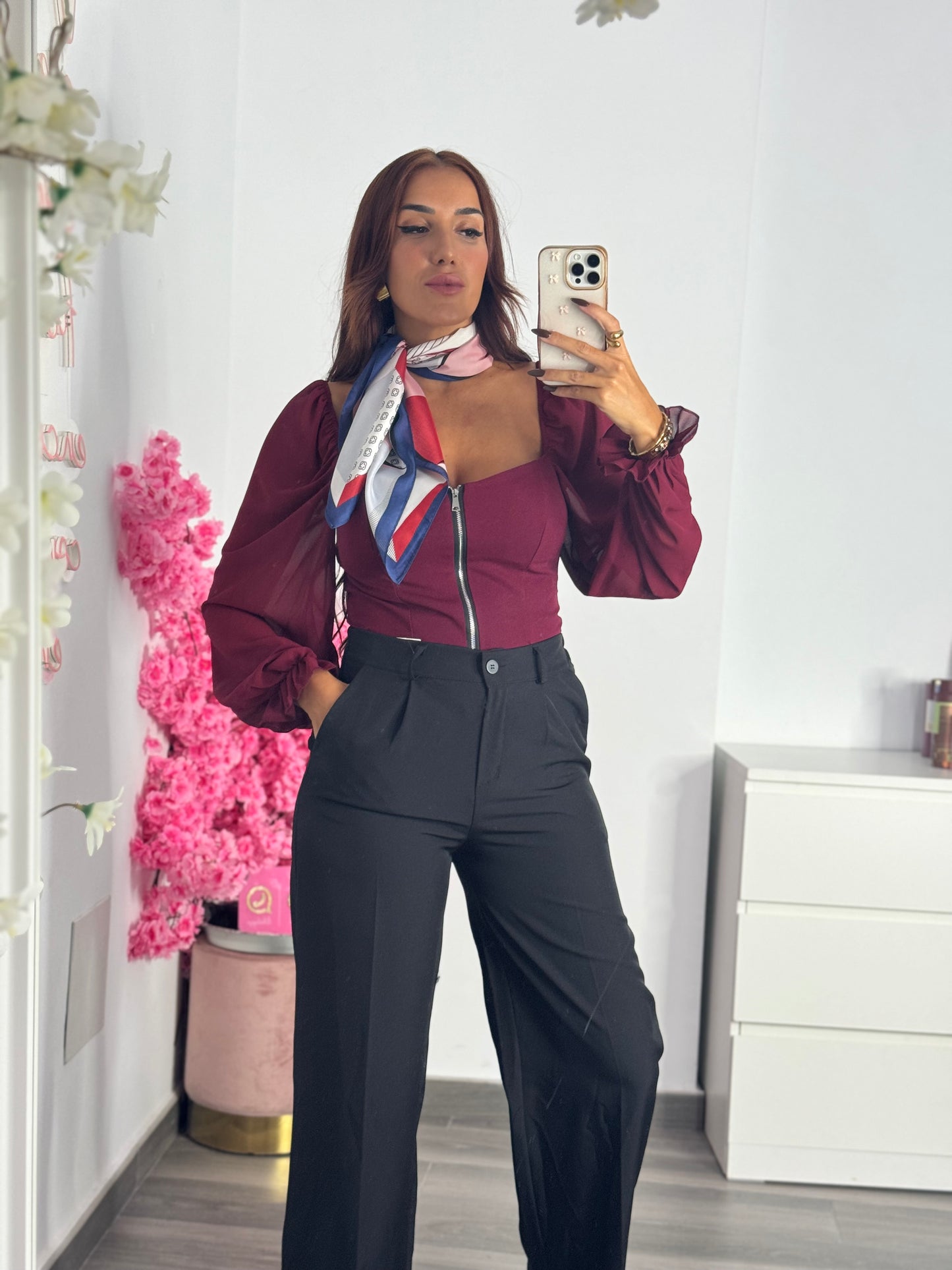 Top blusa cremallera