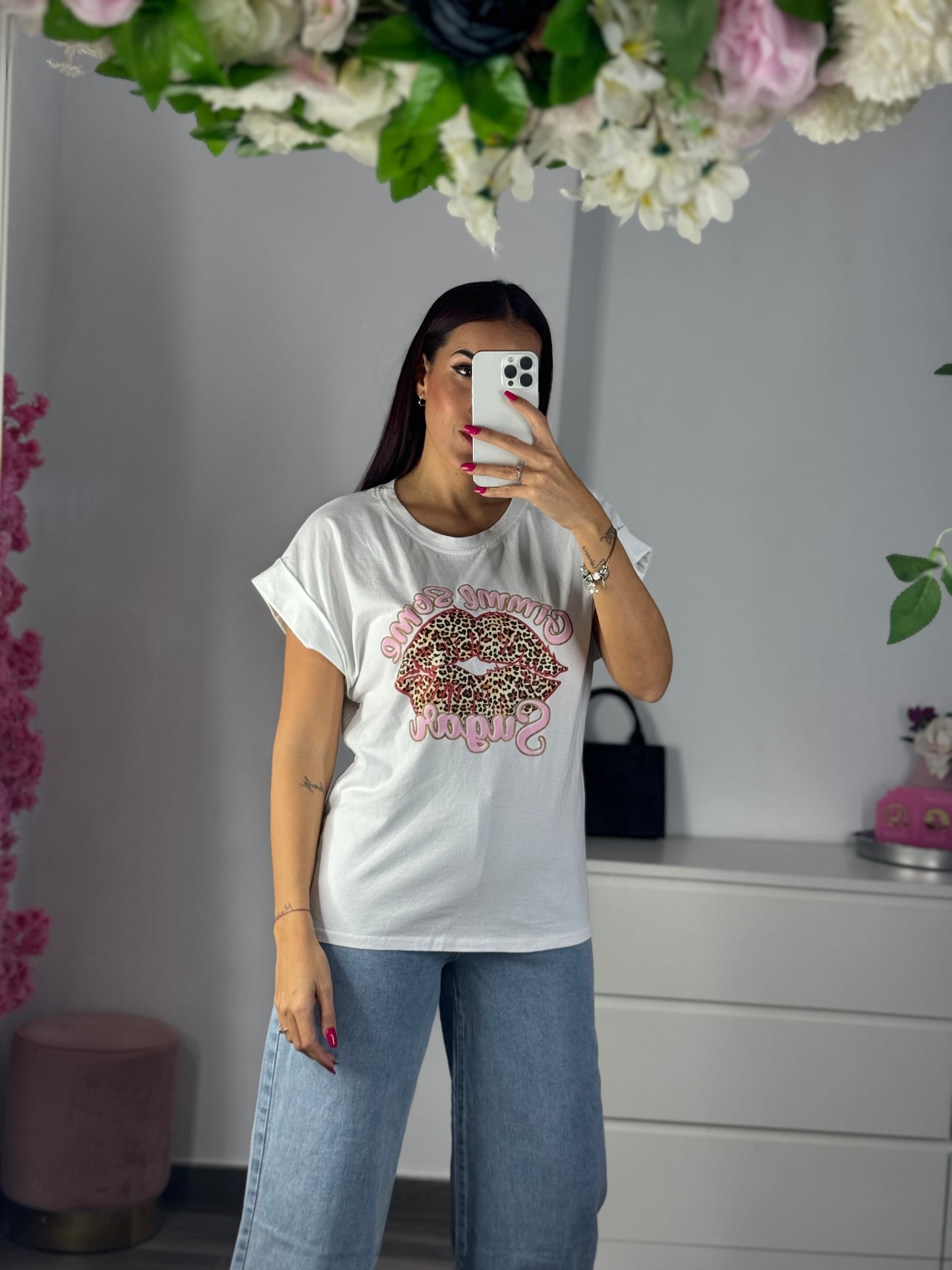 Camiseta dibujos blanca