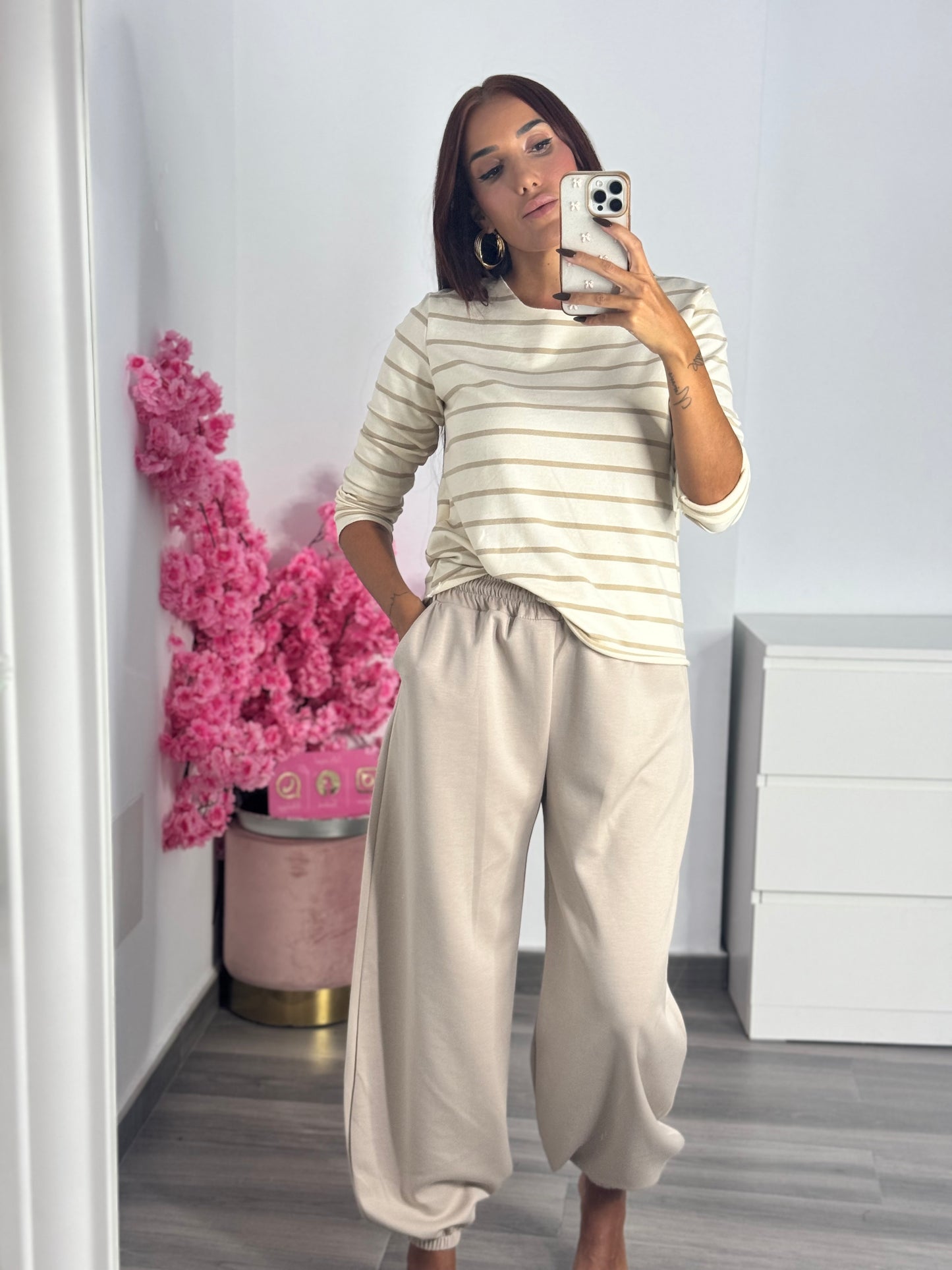 Camisetas rayas beige