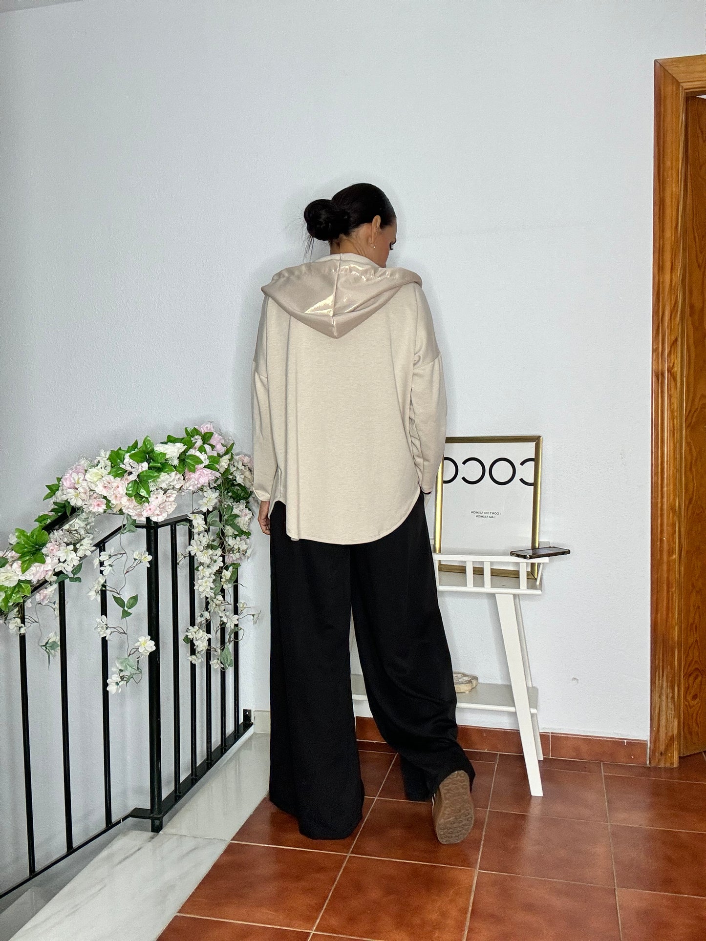 Chaqueta gorro brillo