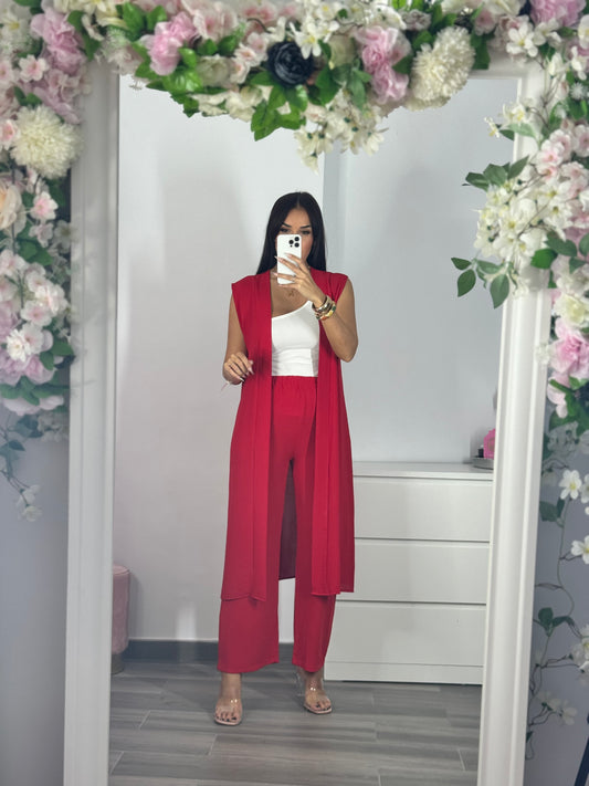Conjunto chaleco largo