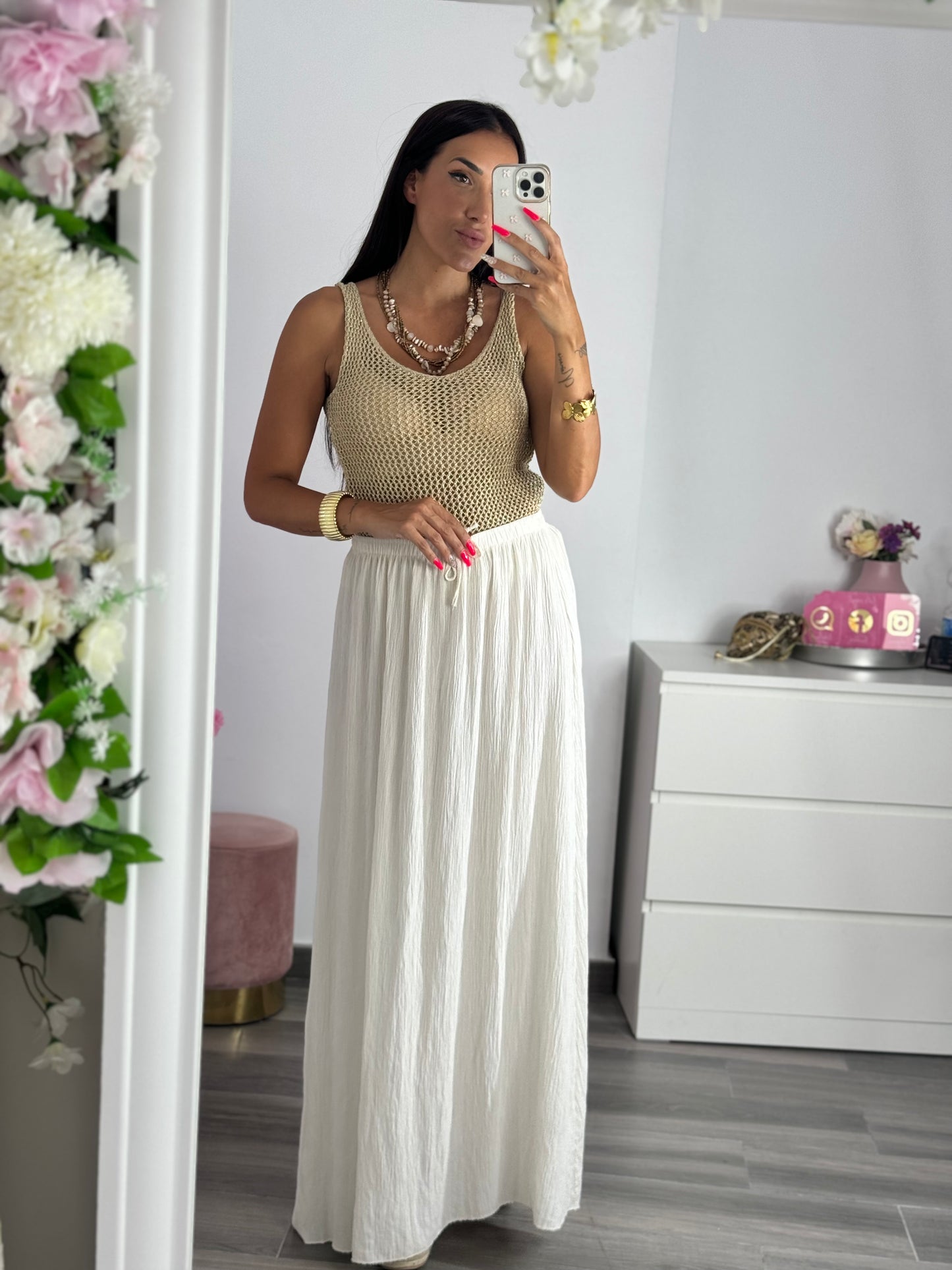 Jersey calado oro