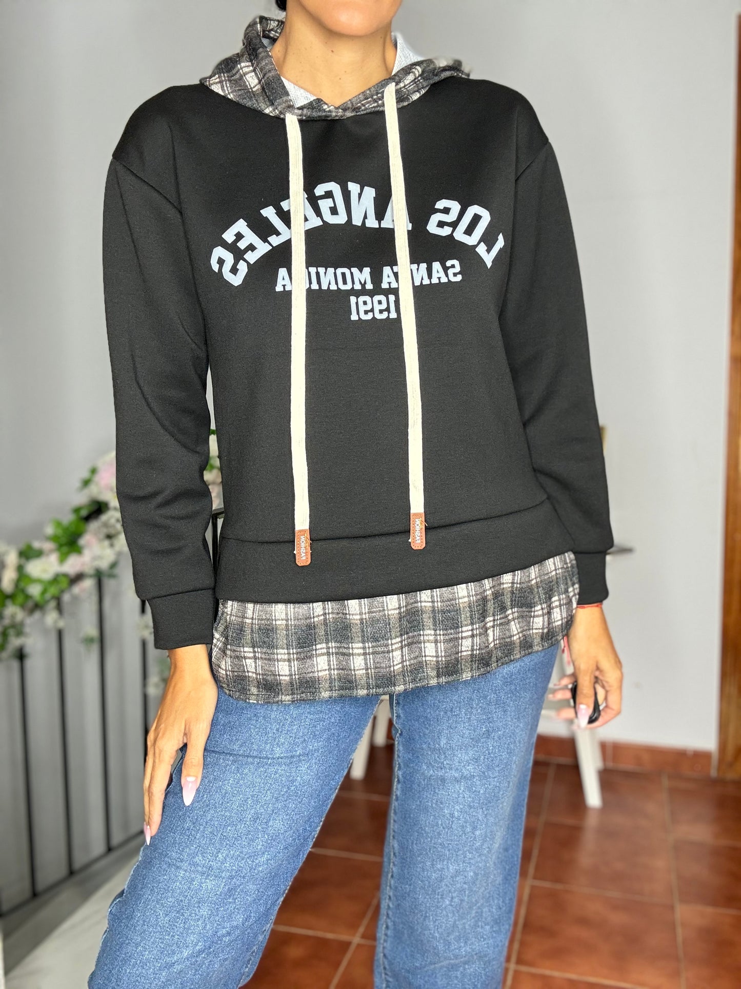 Sudadera los angeles cuadro