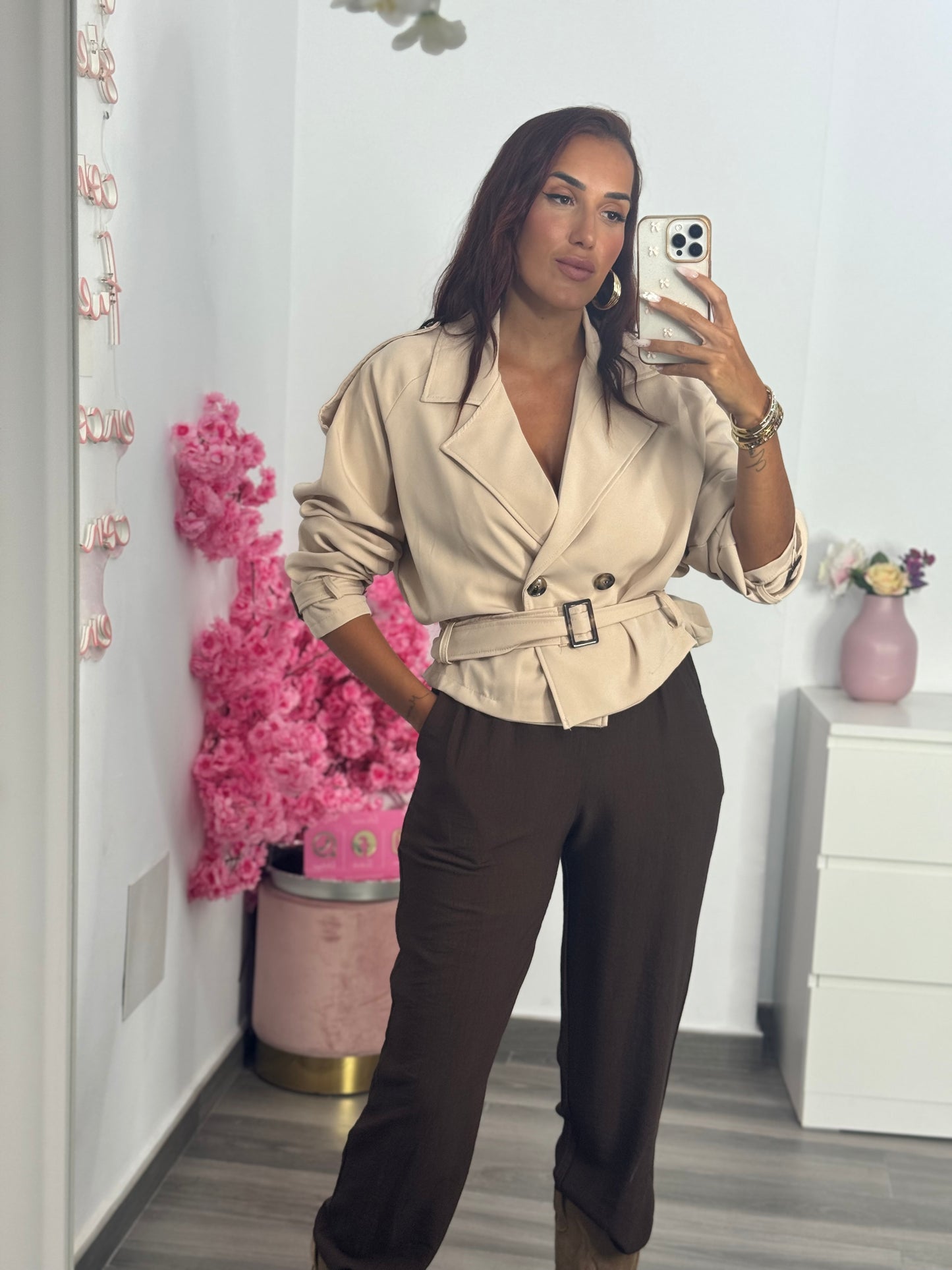Gabardina corta