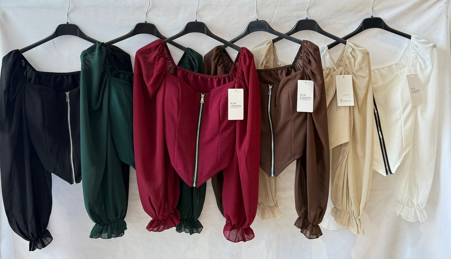 Top blusa cremallera