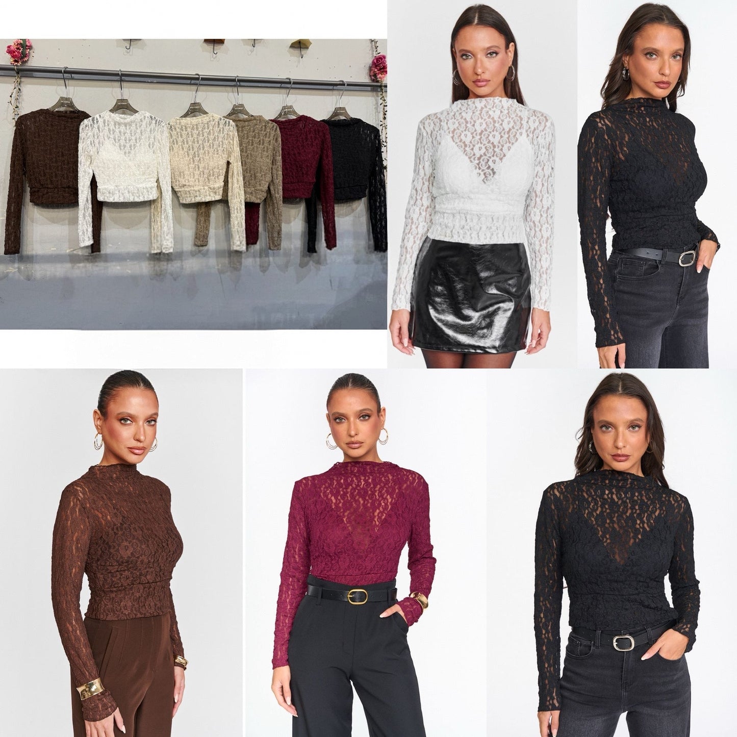 Top encaje encaje cascos