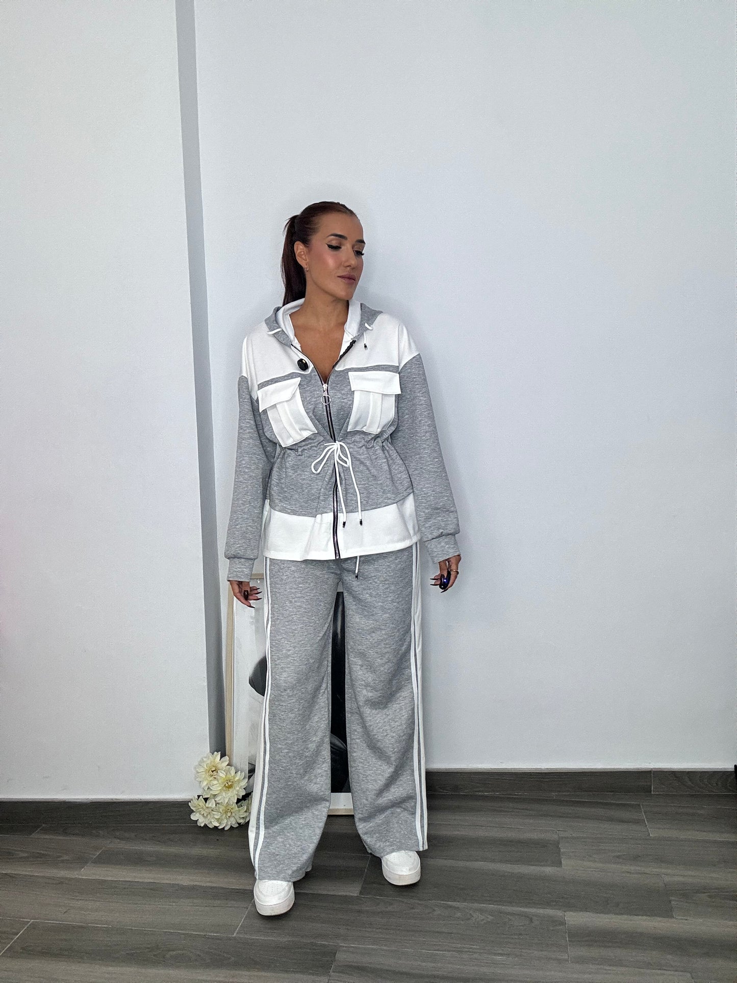 Conjunto bomber bicolor