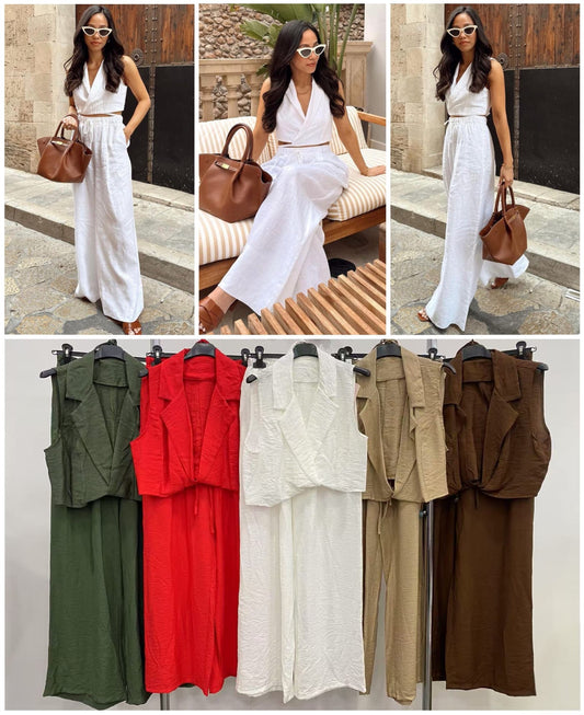 Conjunto chaleco cruzado