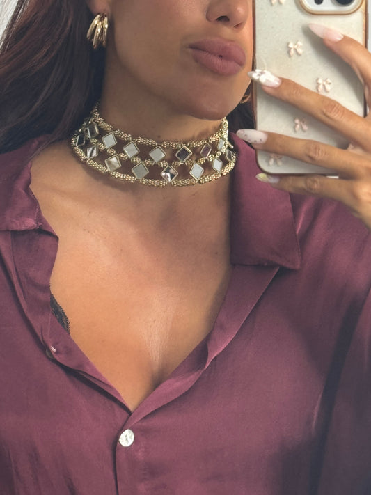 Collar espejos rígido
