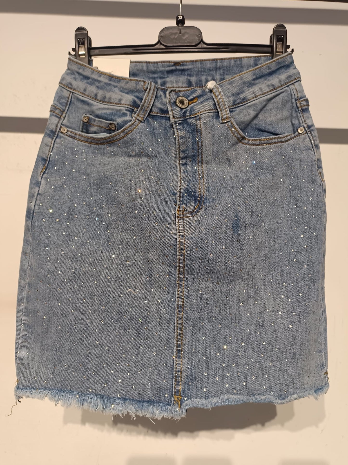 Falda jeans brillo