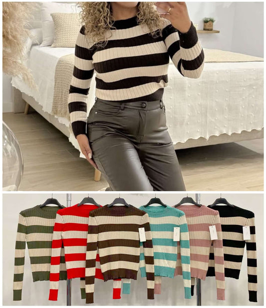 Jersey top rayas