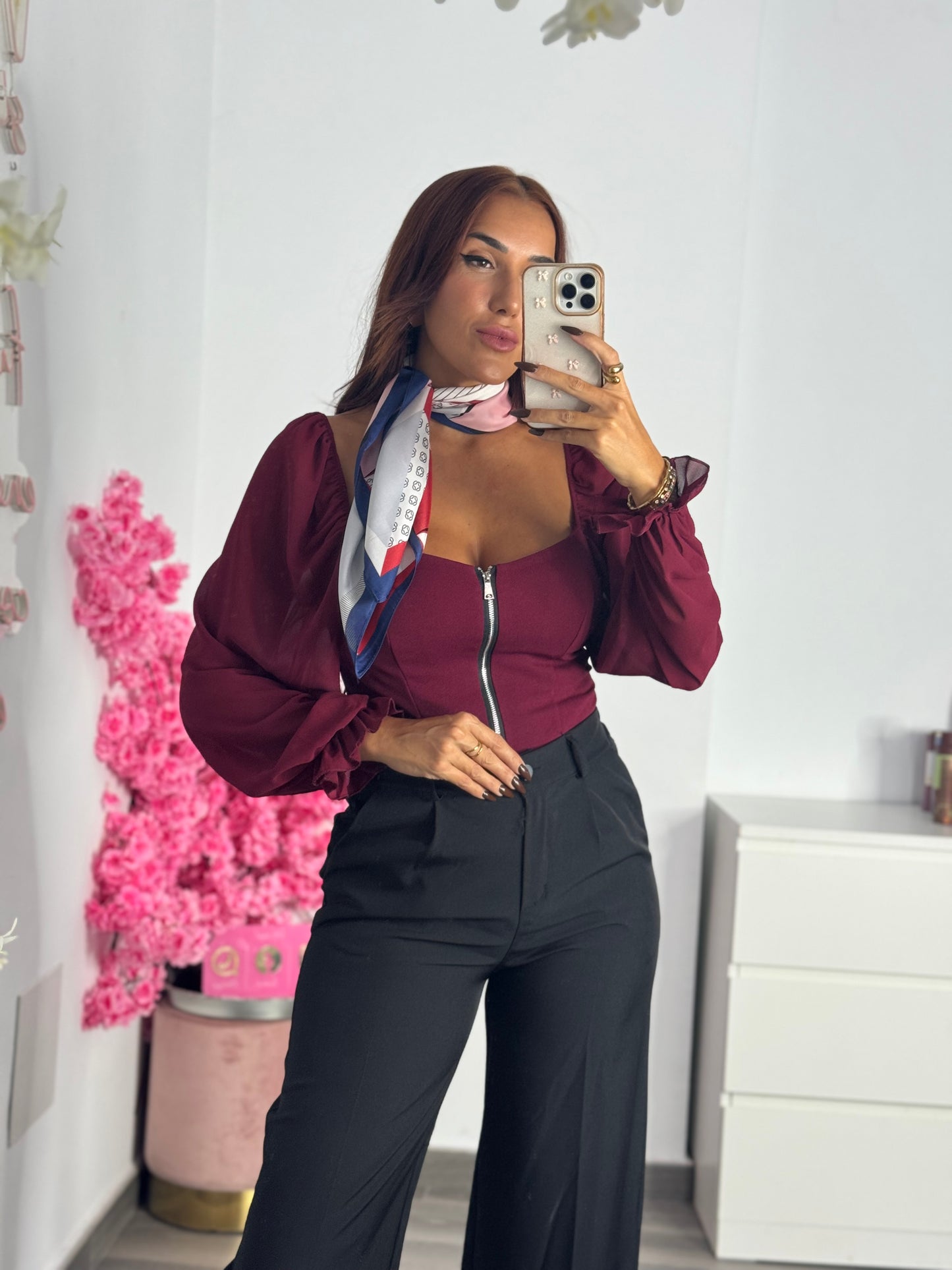 Top blusa cremallera