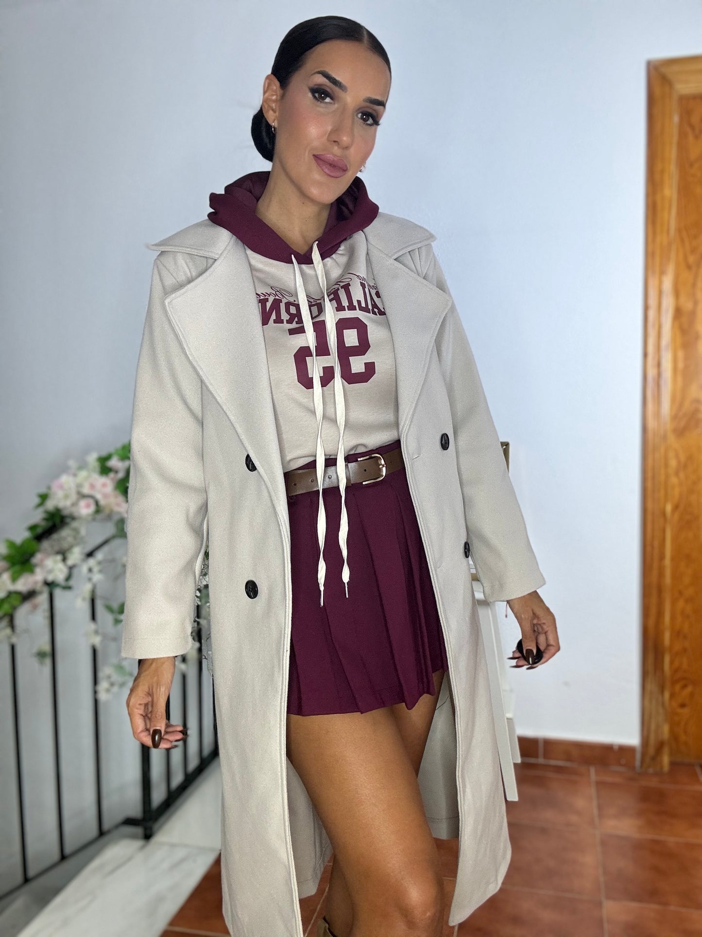 Abrigo paño gabardina