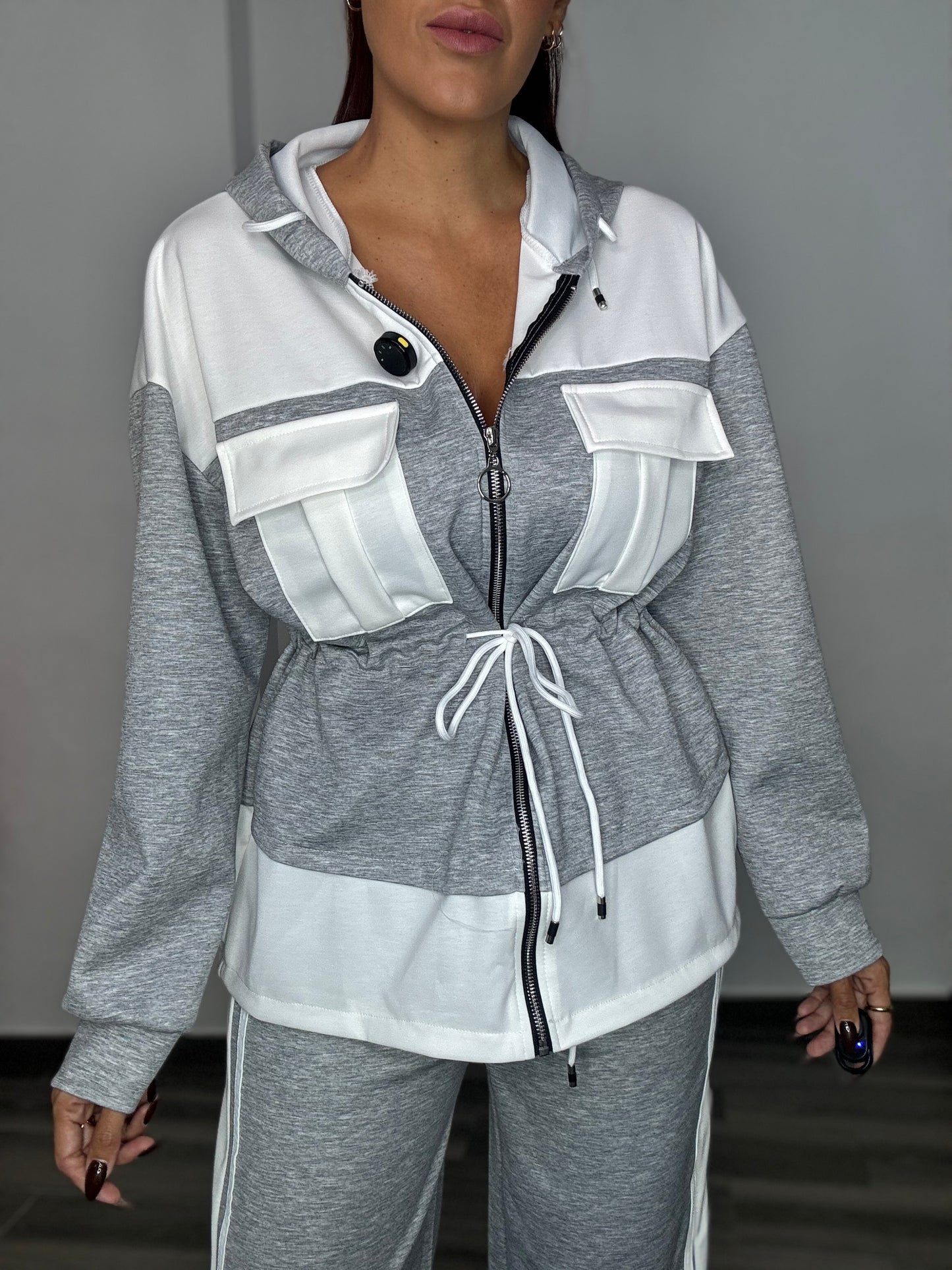 Conjunto bomber bicolor